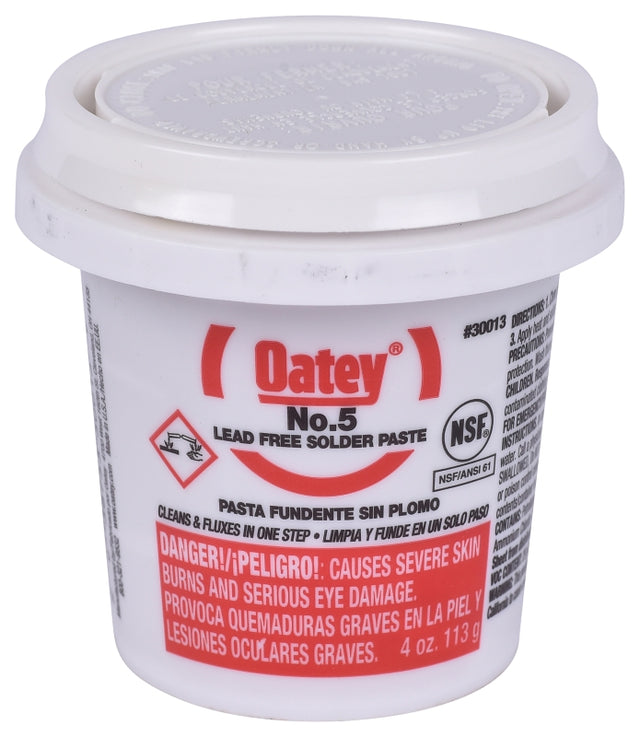 Oatey 30013 Series Flux, Applicable Materials: Brass, Copper, Copper Coated Metal, Galvanized Iron, Lead, Tin, 4 oz