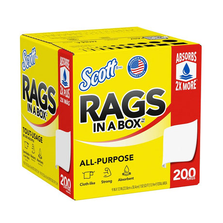 Scott 75260 Painter's Rag, 10 x 12 in, Cellulose Fiber, White