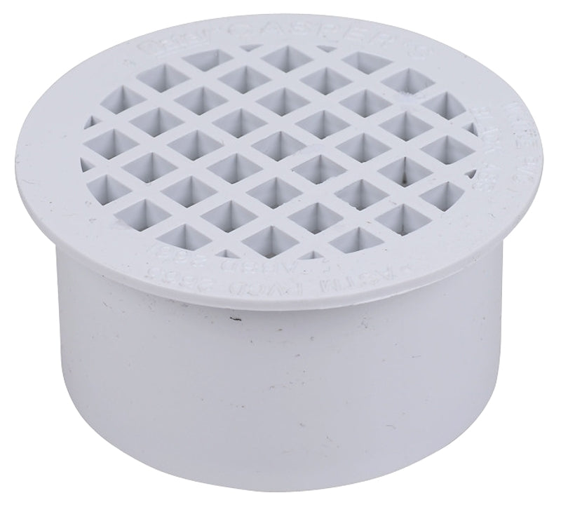 Oatey 43565 Floor Drain, PVC, Specifications: Snap-In Cover Design, Solvent Weld Connection, For: SCH 40 DWV PVC Pipes