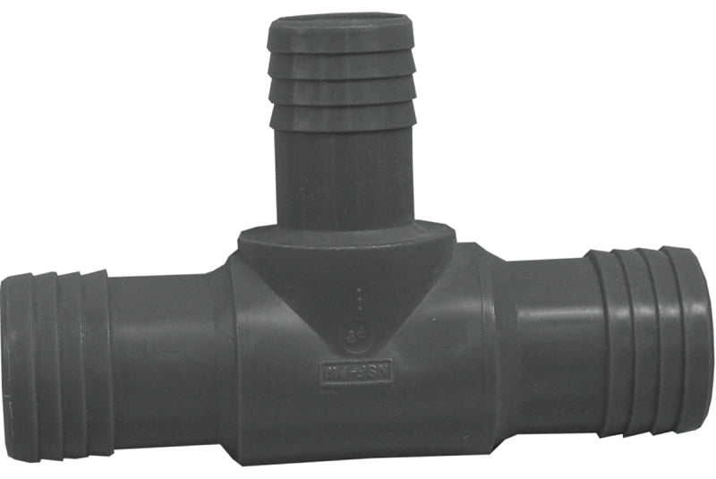 Boshart UPPRT-121210 Reducing Pipe Tee, 1-1/4 x 3/4 x 1-1/4 in, Insert, Polyethylene