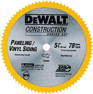 DEWALT DW9053 Circular Saw Blade, 5-3/8 in Dia, 10 mm Arbor, 80-Teeth, Carbide Cutting Edge