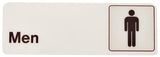 Hy-Ko D-4 Graphic Sign, Rectangular, Men, Dark Brown Legend, White Background, Plastic, 3 in W x 9 in H Dimensions, Pack of 5