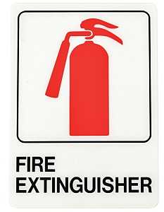 Sign Fire Extngr 5X7In Plastic, Pack of 5