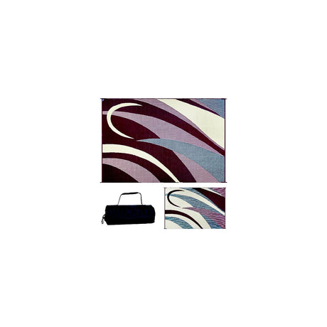 Ming's Mark Reversible Mat, Graphic Burgundy/Beige, 8' x 12'