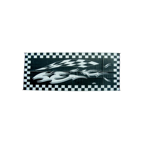 Ming's Mark Reversible Mat, Checkered Flag Black/White, 8' x 12'