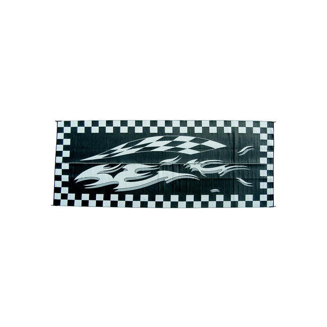 Ming's Mark Reversible Mat, Checkered Flag Black/White, 8' x 12'