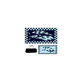 Ming's Mark Reversible Mat, Checkered Flag Black/White, 8' x 16'
