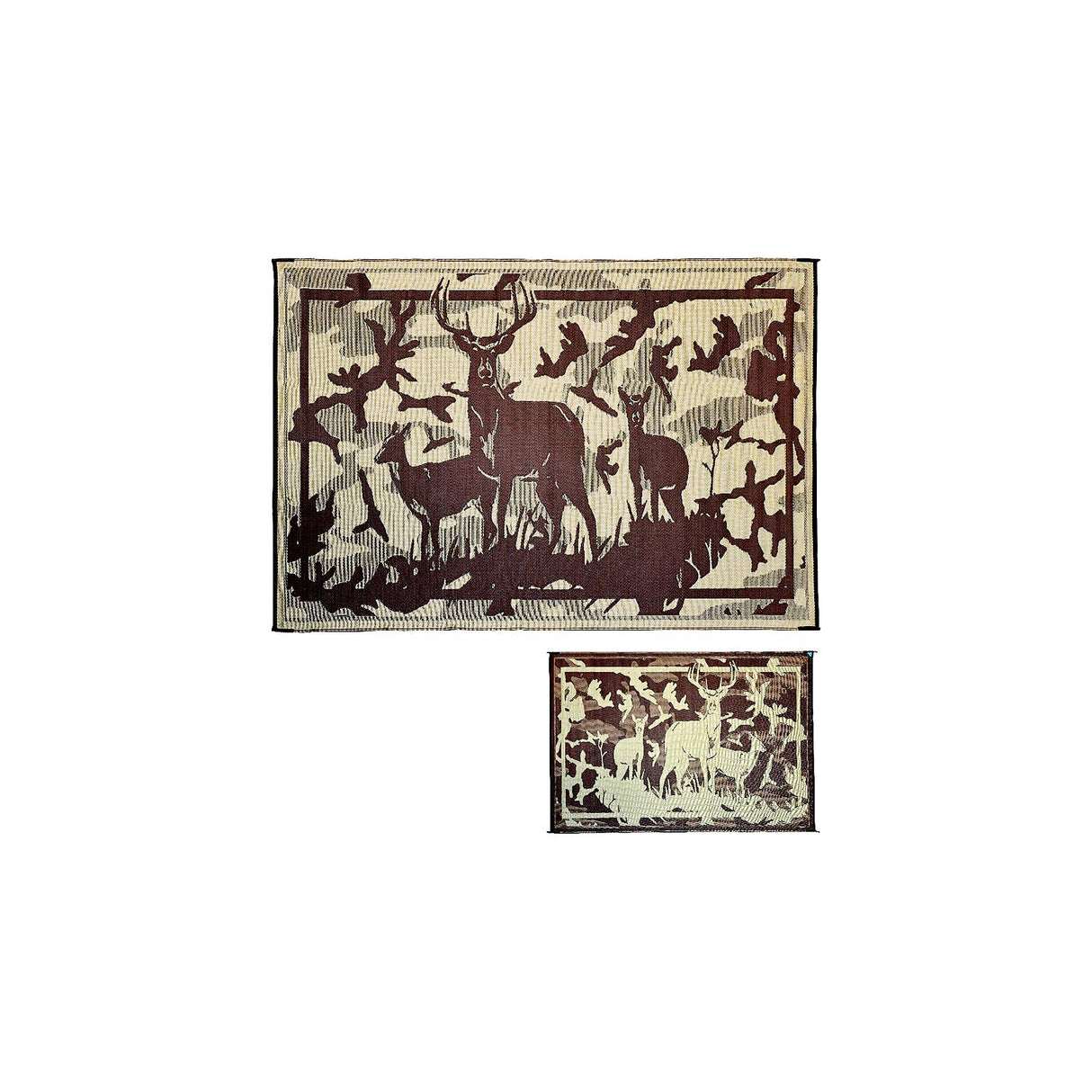 Ming's Mark Reversible Mat, Deer Camo/Brown, 8' x 11'