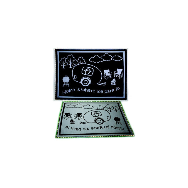 Mings Mark LRVH8111 Reversible Mat w/110V LED Lights, 8' x 11', Black/White