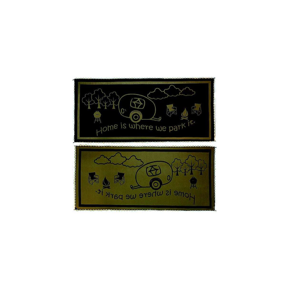 Mings Mark LRVH8187 Reversible Mat w/110V LED Lights, 8' x 18', Brown/Beige