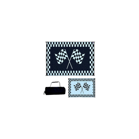 Ming's Mark Reversible Black &amp; White Racing Flag Mat