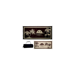 Ming's Mark Reversible Mat, Brown/Beige, Tropical Oasis, 8' x 18'