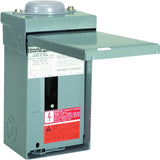 Square D Homeline HOM24L70RBCP Load Center, 70 A, 2 -Space, 4 -Circuit, Main Lug, NEMA 3R Enclosure, Plug Mounting