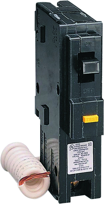 Square D Homeline HOM120GFICP Circuit Breaker, Mini, 20 A, 1-Pole, 120 V, Fixed Trip, Black, Plug