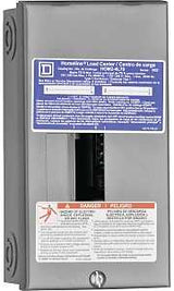 Square D Homeline HOM24L70SCP Load Center, 70 A, 2-Space, 4-Circuit, Main Lug, NEMA 1 Enclosure, Gray, Plug
