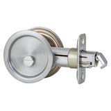 Kwikset 33526DROUNDPOCKET Privacy, Satin Chrome, 2-3/8 in Backset