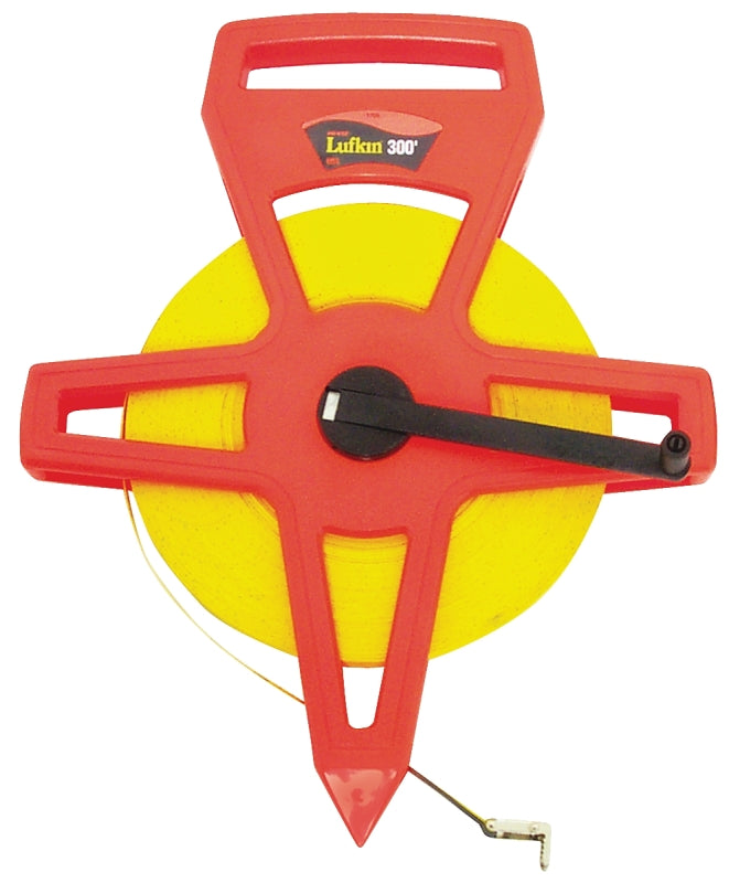 Crescent Lufkin FE300 Tape Measure, 300 ft L Blade, 1/2 in W Blade, Fiberglass Blade, ABS Case, Orange Case