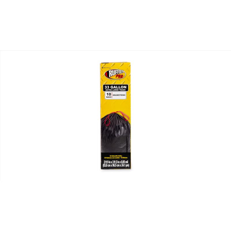 Ruffies Pro 33 gal Trash Bags Drawstring 10 pk, Pack of 12