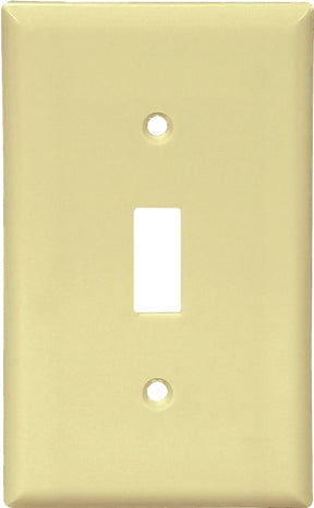 Eaton 2134V Wallplate, Standard-Size, 4-1/2 in L, 2-3/4 in W, 1-Gang, Thermoset, Ivory