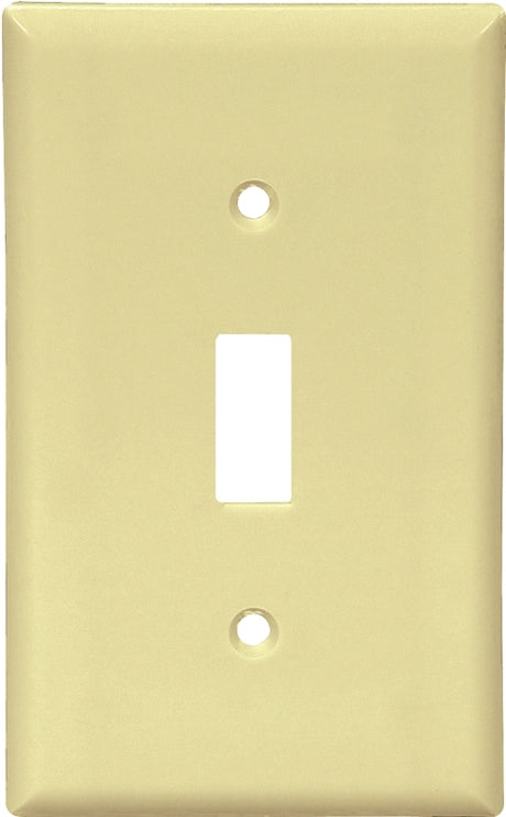Eaton 2134V Wallplate, Standard-Size, 4-1/2 in L, 2-3/4 in W, 1-Gang, Thermoset, Ivory