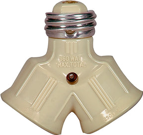 Eaton Wiring Devices 700V-BOX Lamp Socket Adapter, 660 W, Thermoplastic, Ivory