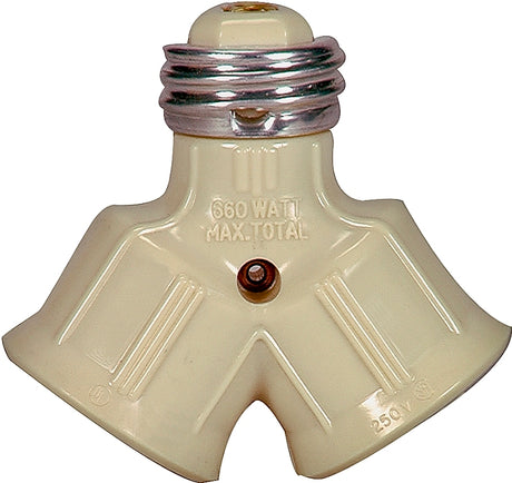 Eaton Wiring Devices 700V-BOX Lamp Socket Adapter, 660 W, Thermoplastic, Ivory