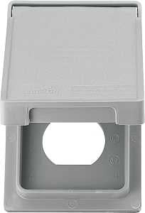 Eaton Wiring Devices S2962 Cover, 7 in L, 4-1/2 in W, Rectangular, Thermoplastic, Electro-Plated, Gray