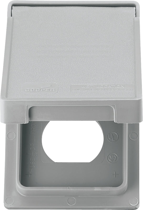 Eaton Wiring Devices S2962 Cover, 7 in L, 4-1/2 in W, Rectangular, Thermoplastic, Electro-Plated, Gray