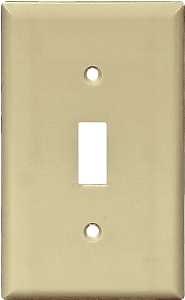 Eaton Wiring Devices 5134V Wallplate, Standard-Size, 4-1/2 in, 2-3/4 in W, 1-Gang, Nylon, Ivory, Pack of 10