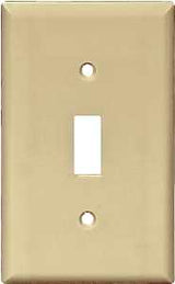 Eaton Wiring Devices 5134V Wallplate, Standard-Size, 4-1/2 in, 2-3/4 in W, 1-Gang, Nylon, Ivory, Pack of 10