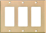 Eaton Cooper Wiring 2163 2163V-BOX Wallplate, 4-1/2 in L, 6.37 in W, 3 -Gang, Thermoset, Ivory, High-Gloss