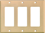 Eaton Cooper Wiring 2163 2163V-BOX Wallplate, 4-1/2 in L, 6.37 in W, 3 -Gang, Thermoset, Ivory, High-Gloss