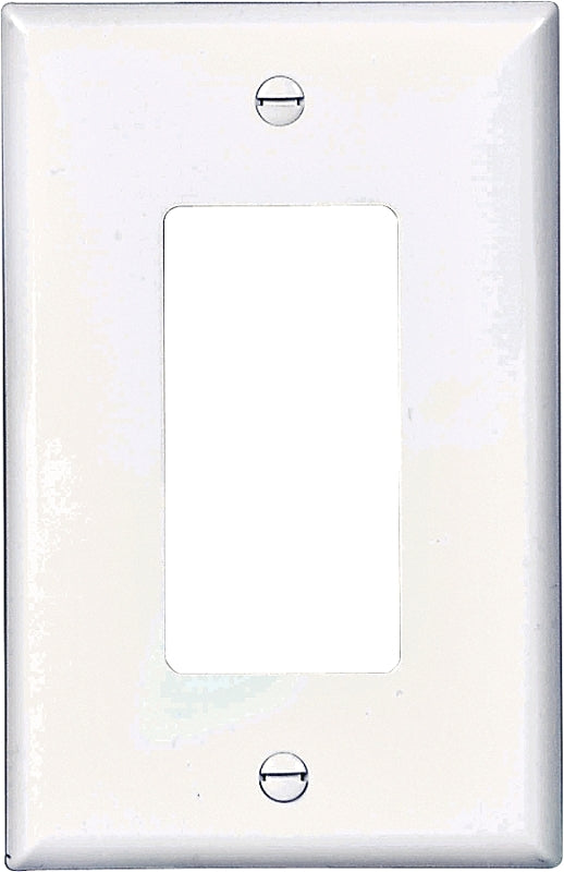 Eaton Wiring Devices PJ26W Wallplate, Decorative, 4-7/8 in L, 3-1/8 in W, 1-Gang, Polycarbonate, White, High-Gloss