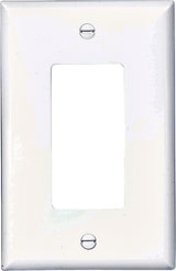 Eaton Wiring Devices PJ26W Wallplate, Decorative, 4-7/8 in L, 3-1/8 in W, 1-Gang, Polycarbonate, White, High-Gloss