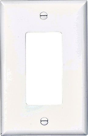 Eaton Wiring Devices PJ26W Wallplate, Decorative, 4-7/8 in L, 3-1/8 in W, 1-Gang, Polycarbonate, White, High-Gloss