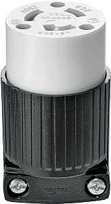 Eaton Wiring Devices L620C Electrical Connector, 2 -Pole, 20 A, 250 V, NEMA: NEMA L6-20, Black/White