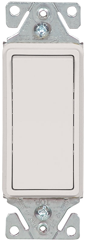 Eaton Wiring Devices 7503W-BOX Rocker Switch, 15 A, 120/277 V, 3-Way, Push Wire Terminal