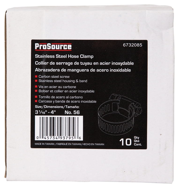 ProSource HCRAN56 Interlocked Hose Clamp, Stainless Steel, Stainless Steel, Pack of 10