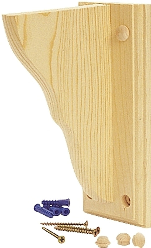 Waddell 1350 Shelf Bracket, 6 in L, 4 in H, Wood, Natural, Pack of 10