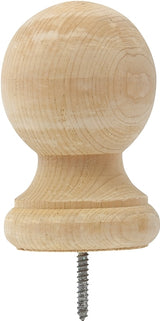 Waddell 110 Post Top, 3-1/4 in Dia, 4-1/4 in H, Large Ball, Pine