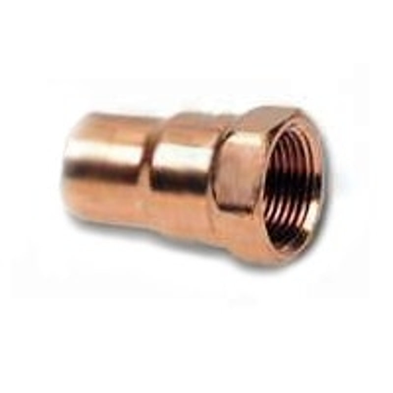 Nibco 603 Series W01080D Reducing Pipe Adapter, 3/4 x 1 in, Sweat x FPT, Copper