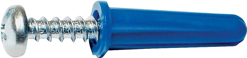 Midwest Fastener 10411 Conical Anchor with Screw, #8-10 Thread, 7/8 in L, Plastic