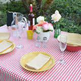 Magic Cover Red/White Checkered Vinyl Disposable Tablecloth 90 in. L X 52 in. W