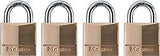Master Lock 120Q Padlock, Keyed Alike Key, 5/32 in Dia Shackle, 7/16 in H Shackle, Steel Shackle, Brass Body