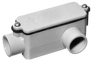 Carlon E984D-CTN Conduit Body, 1/2 in Hub, 4-5/16 in OAL, PVC, Gray