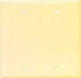 Eaton Cooper Wiring 2137V-BOX Wallplate, 4-1/2 in L, 4.56 in W, 0.08 in Thick, 2 -Gang, Thermoset, Ivory