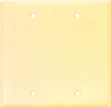 Eaton Cooper Wiring 2137V-BOX Wallplate, 4-1/2 in L, 4.56 in W, 0.08 in Thick, 2 -Gang, Thermoset, Ivory