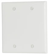 Eaton Cooper Wiring 2137W-BOX Wallplate, 4-1/2 in L, 4.56 in W, 0.08 in Thick, 2 -Gang, Thermoset, White