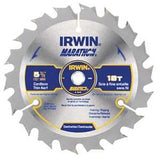 Irwin Marathon 14015 Circular Saw Blade, 5-3/8 in Dia, 0.39 in Arbor, 18-Teeth, Carbide Cutting Edge