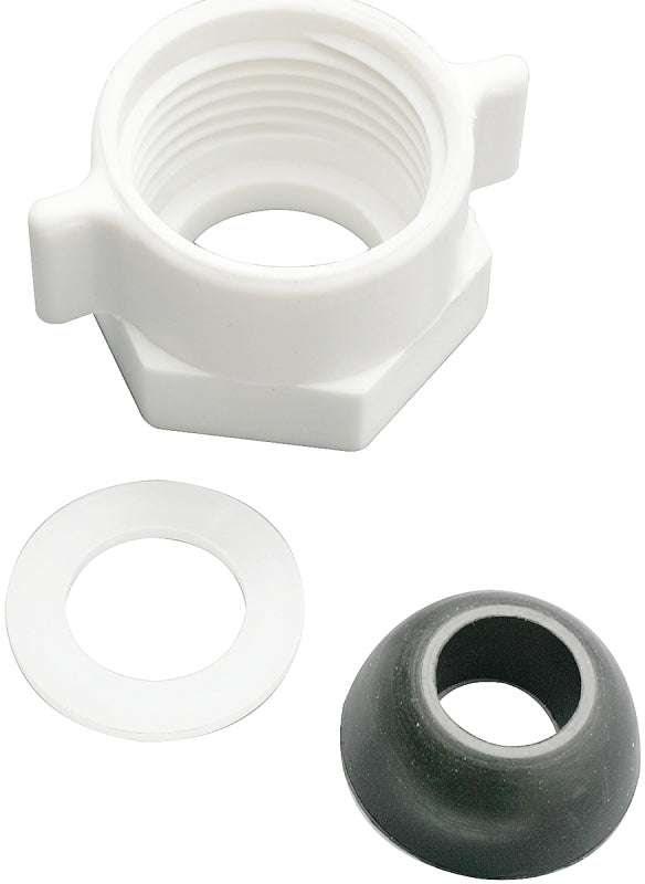 Plumb Pak PP23549 Ballcock Coupling Nut with Cone Washer, 5/8 in, Plastic, 1/BAG